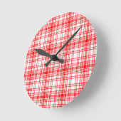 Rotes kariertes runde wanduhr (Winkel)