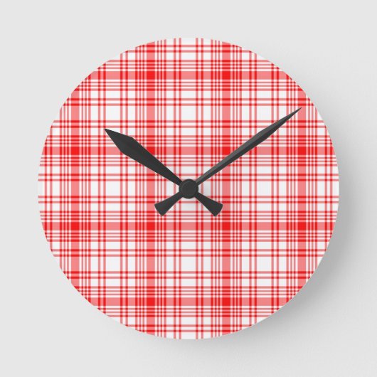 Rotes kariertes runde wanduhr (Vorderseite)