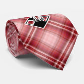 Rotes kariertes Schach Krawatte (Gerollt)