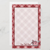 Rotes kariertes Schwein Briefpapier (Vorne/Hinten)