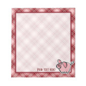 Rotes Kariertes Schwein Notizblock (Vorderseite)