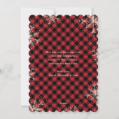 Rotes Kariertes Snowflake Foto Frohe Weihnachten (Rückseite)