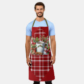 Rotes Kariertes und leichtes Hirsch Schürze (Getragen)