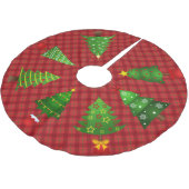 Rotes Kariertes und Weihnachtsbaumrock Polyester Weihnachtsbaumdecke (Schrägansicht)