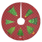 Rotes Kariertes und Weihnachtsbaumrock Polyester Weihnachtsbaumdecke (Vorderseite)