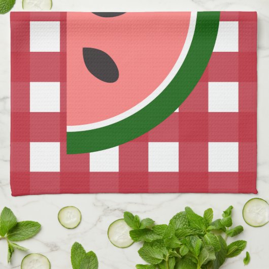 Rotes kariertes Wassermelone-Geschirrtuch Geschirrtuch (Gefaltet)