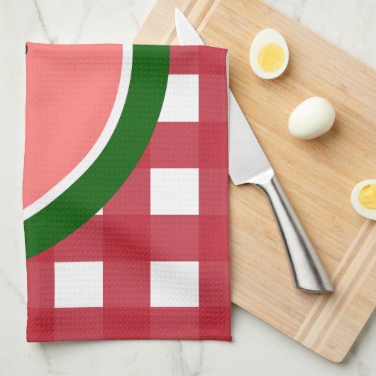 Rotes kariertes Wassermelone-Geschirrtuch Geschirrtuch (Viertel Falte)