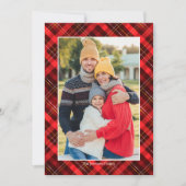 Rotes Kariertes WeihnachtsFoto Schöne Klassik Feiertagskarte (Vorderseite)