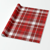 Rotes Kariertes Wrackpapier Geschenkpapier (Ungerollt)