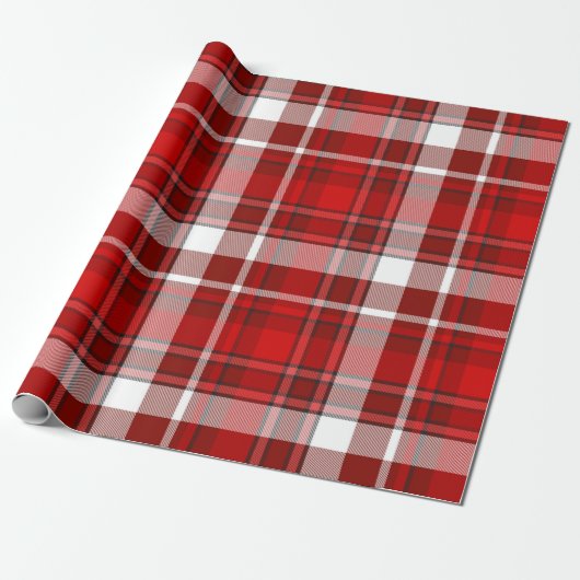 Rotes Kariertes Wrackpapier Geschenkpapier (Ungerollt)