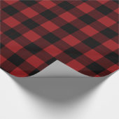 Rotes Kariertes Wrackpapier Geschenkpapier (Ecke)