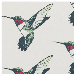 Rotes karminrotes throated Kolibri Gewebe Stoff