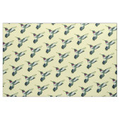 Rotes karminrotes throated Kolibri Gewebegelb Stoff (Fat Quarter (45,7 x 55,9 cm))