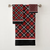 Rotes Karo Badhandtuch Set (Insitu)