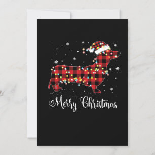 Rotes Karo-Buffalo-Dachshund Frohe Weihnachten Pyj