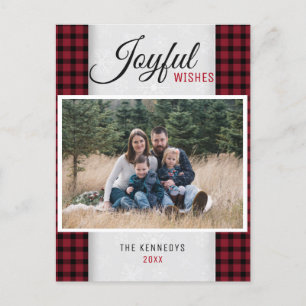 Rotes Karo-Familienfoto Weihnachten