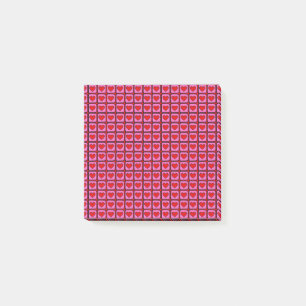 Rotes Karo-Herz-Muster Retro-Chic-Bürobedarf Post-it Klebezettel