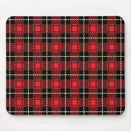 Rotes Karo-Hintergrund Mousepad (Vorne)