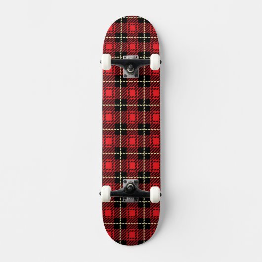 Rotes Karo-Hintergrund Skateboard (Vorderseite)