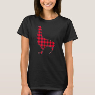 Rotes Karo-Huhn Weihnachten passend Büffel Familie T-Shirt