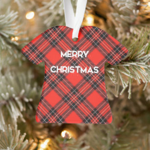 Rotes Karo-Ornament Ornament