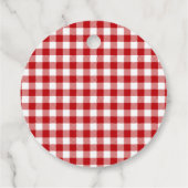 Rotes Karo, Rotes Gingham Geschenkanhänger (Rückseite)