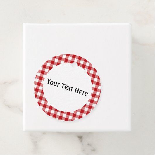 Rotes Karo, Rotes Gingham Geschenkanhänger (Beispiel)