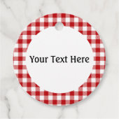Rotes Karo, Rotes Gingham Geschenkanhänger (Vorderseite)