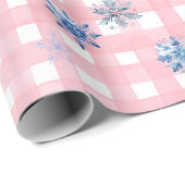 Rotes Karo-Schneeglöckchen Geschenkpapier (Rolleneckpunkt)