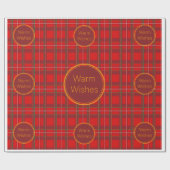 Rotes Karomuster Frohe Weihnachtswünsche Geschenkpapier (Flach)
