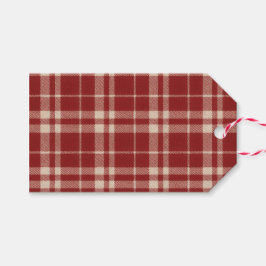 Rotes Karomuster Geschenkanhänger