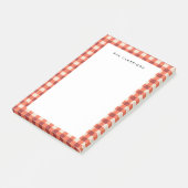 Rotes Karomuster Personalisiert Post-it Klebezettel (angewinkelt)