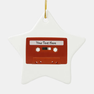 Rotes Kassettband-Ornament zum Anpassen Keramik Ornament