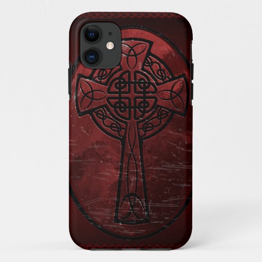 Rotes keltisches Kreuz Case-Mate iPhone Hülle (Rückseite)