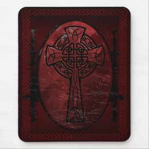 Rotes keltisches Kreuz Mousepad