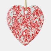Rotes Keramik Herz Ornament (Rechts)