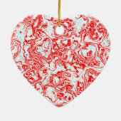 Rotes Keramik Herz Ornament (Hinten)