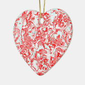 Rotes Keramik Herz Ornament (Links)