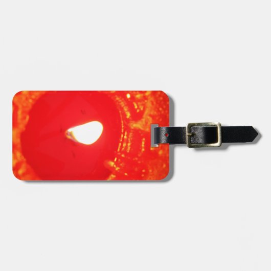 Rotes Kerzenlicht, Flamme, Kerze, Weihnachten-Lieb Gepäckanhänger (Vorderseite horizontal)