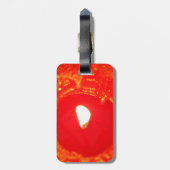 Rotes Kerzenlicht, Flamme, Kerze, Weihnachten-Lieb Gepäckanhänger (Rückseite vertikal)