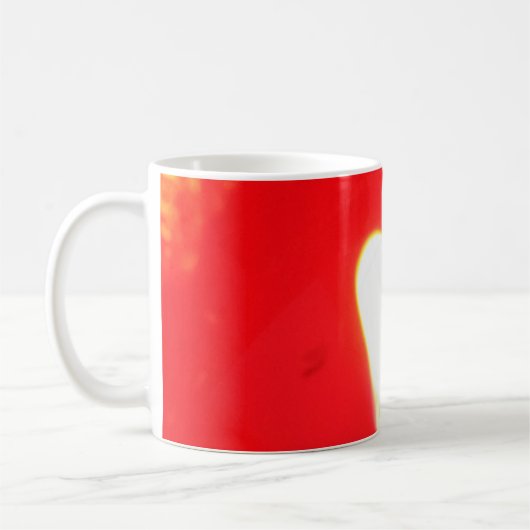 Rotes Kerzenlicht, Flamme, Kerze, Weihnachten-Lieb Kaffeetasse (Links)
