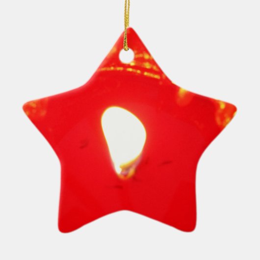 Rotes Kerzenlicht, Flamme, Kerze, Weihnachten-Lieb Keramik Ornament (Vorne)
