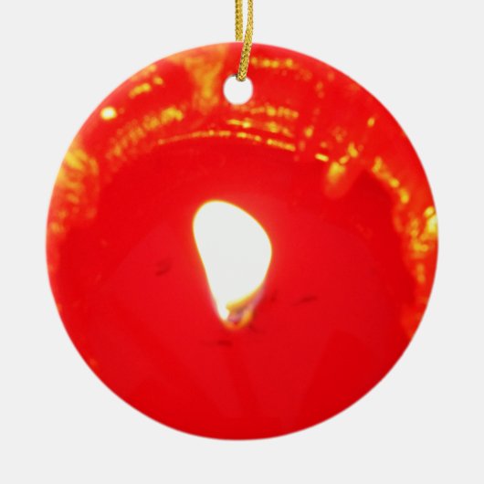 Rotes Kerzenlicht, Flamme, Kerze, Weihnachten-Lieb Keramikornament (Vorne)