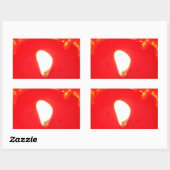 Rotes Kerzenlicht, Flamme, Kerze, Weihnachten-Lieb Rechteckiger Aufkleber (Blatt)