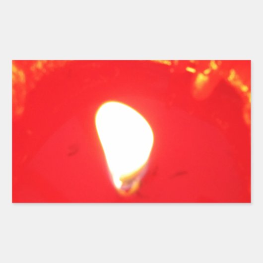 Rotes Kerzenlicht, Flamme, Kerze, Weihnachten-Lieb Rechteckiger Aufkleber (Vorderseite)
