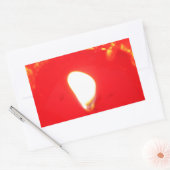 Rotes Kerzenlicht, Flamme, Kerze, Weihnachten-Lieb Rechteckiger Aufkleber (Umschlag)