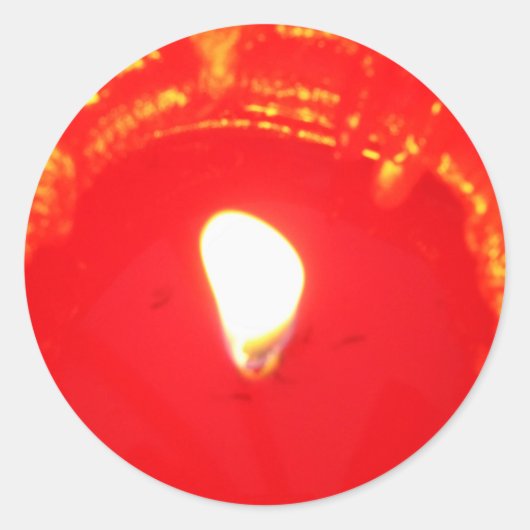 Rotes Kerzenlicht, Flamme, Kerze, Weihnachten-Lieb Runder Aufkleber (Vorderseite)