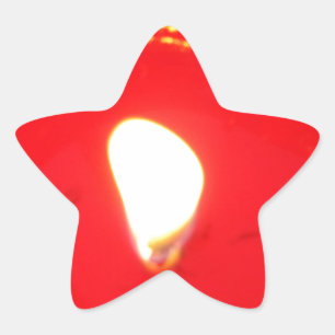 Rotes Kerzenlicht, Flamme, Kerze, Weihnachten-Lieb Stern-Aufkleber