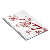 Rotes Kirschblüten Notizbuch Notizblock (Rechte Seite)