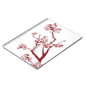 Rotes Kirschblüten Notizbuch Notizblock (Linke Seite)